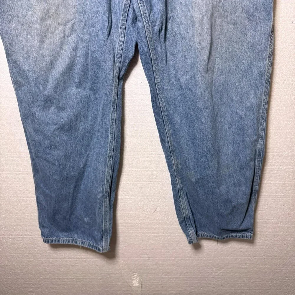 Carhartt Mens Size 44 x 32 Carpenter Jeans Denim Pockets Work Wear Utility Blue